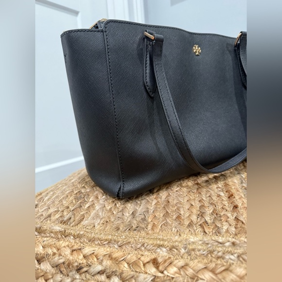 Tory Burch Emerson Top Zip Tote Black Crossbody Bag - Picture 13 of 15